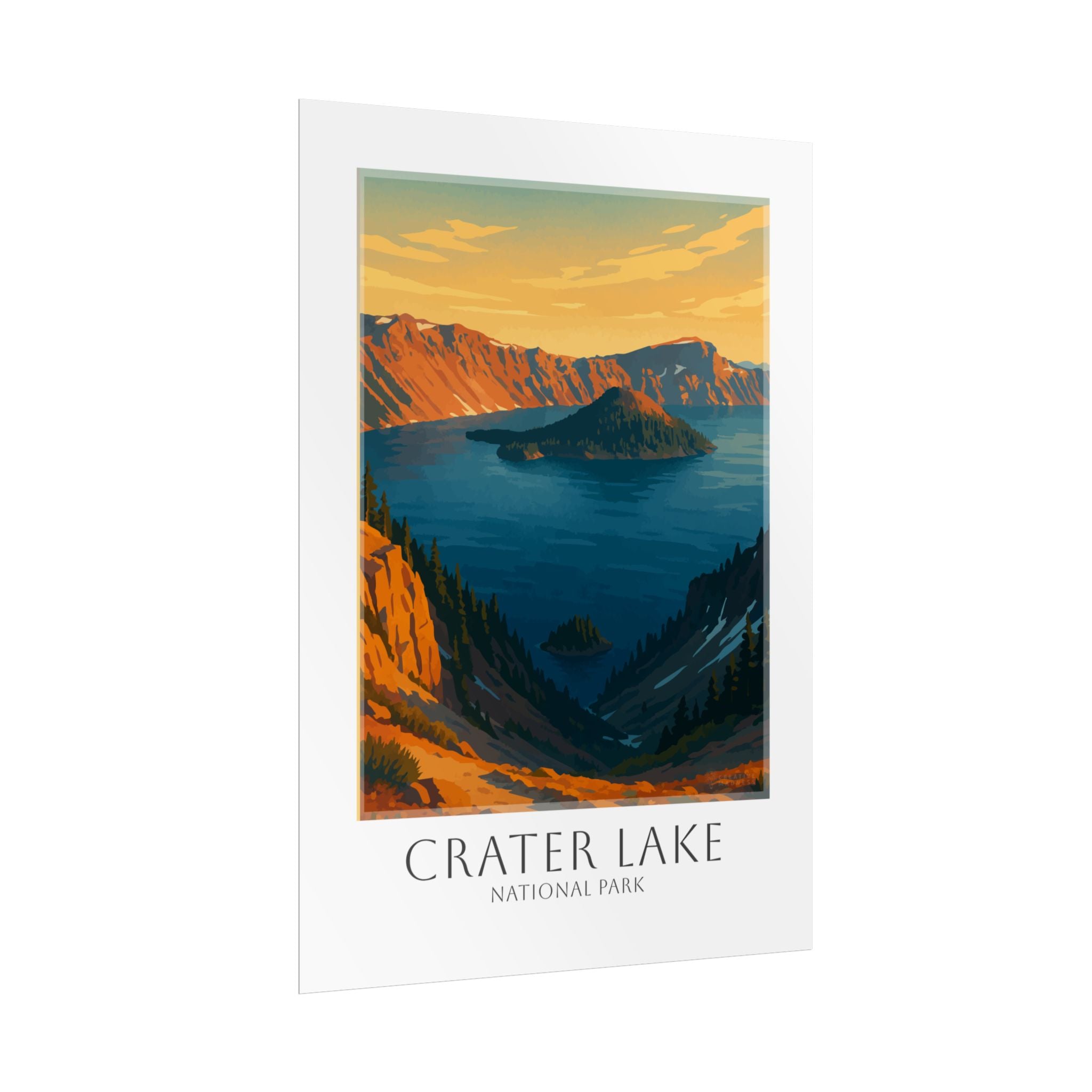 CRATER LAKE * Travel Poster * National Park Wall Art