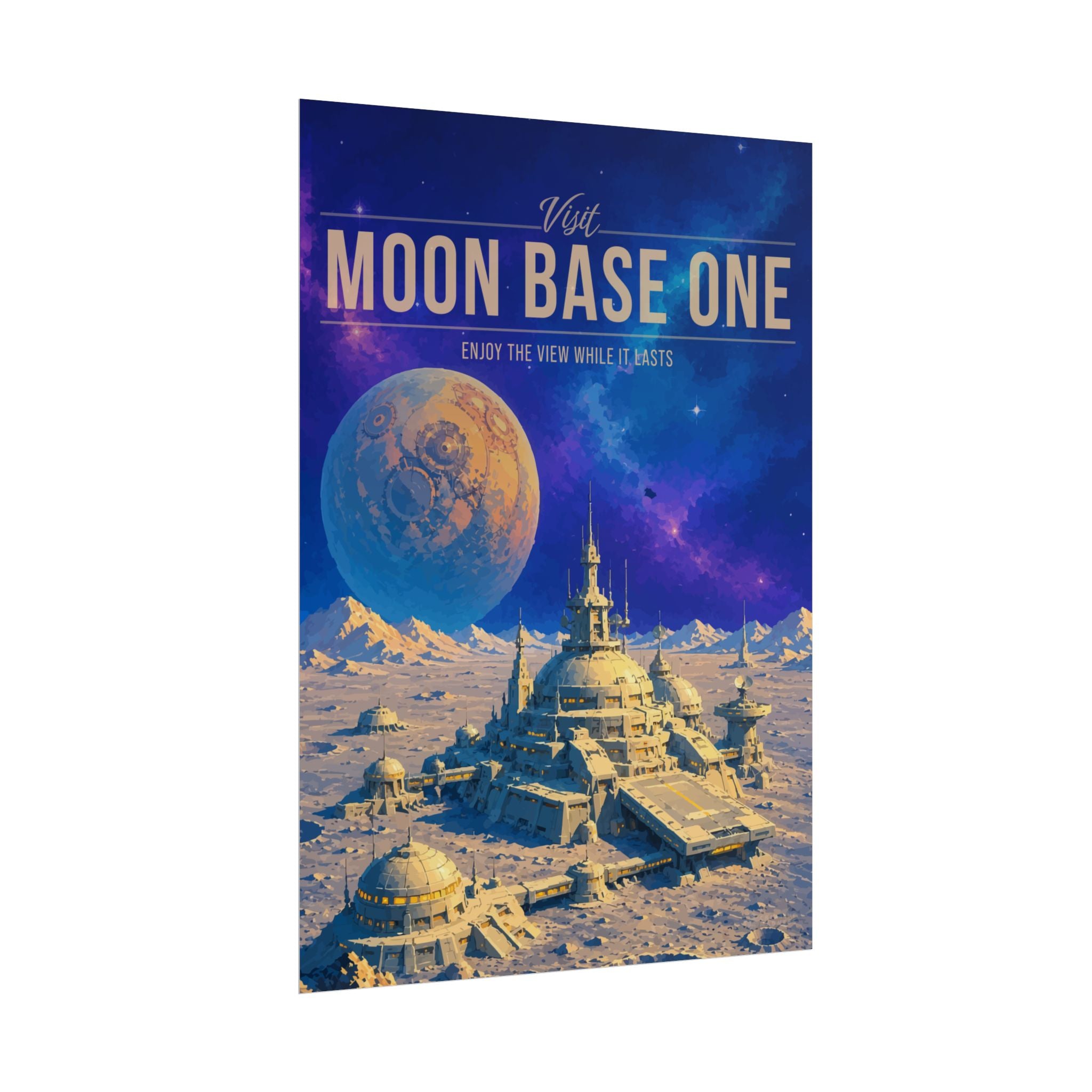 Moon Base One Travel Poster