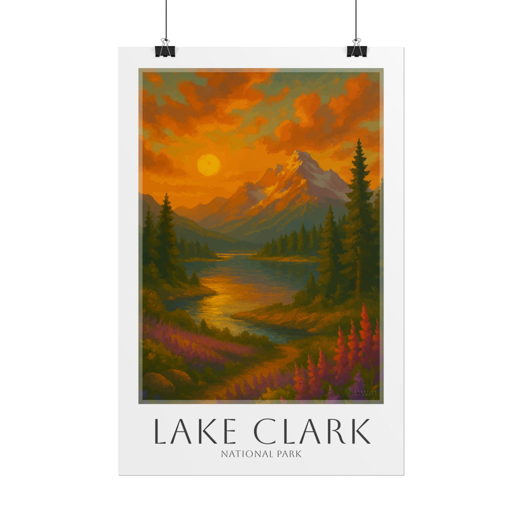 LAKE CLARK * Travel Poster * National Park Wall Art