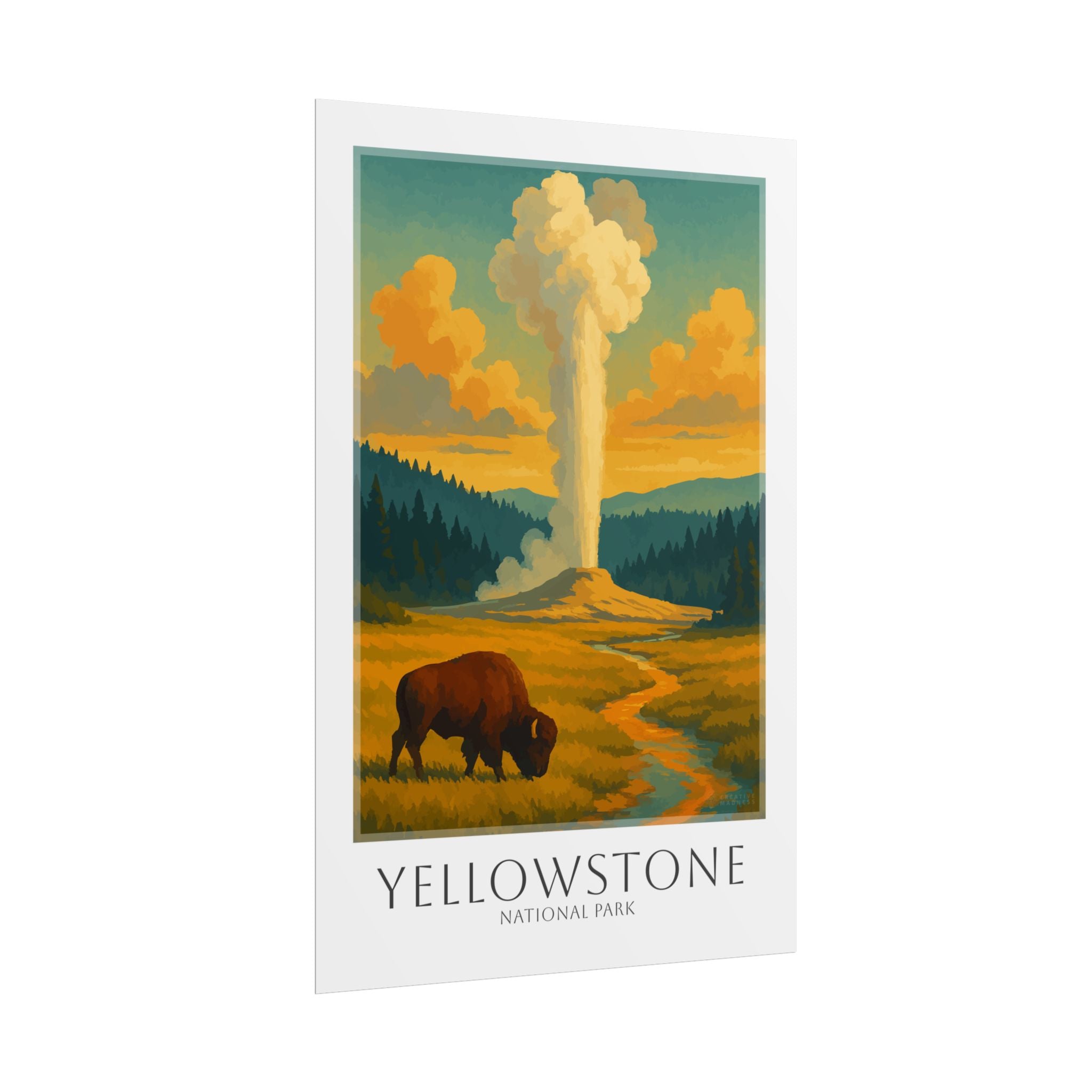 YELLOWSTONE  * Travel Poster * National Park Wall Art