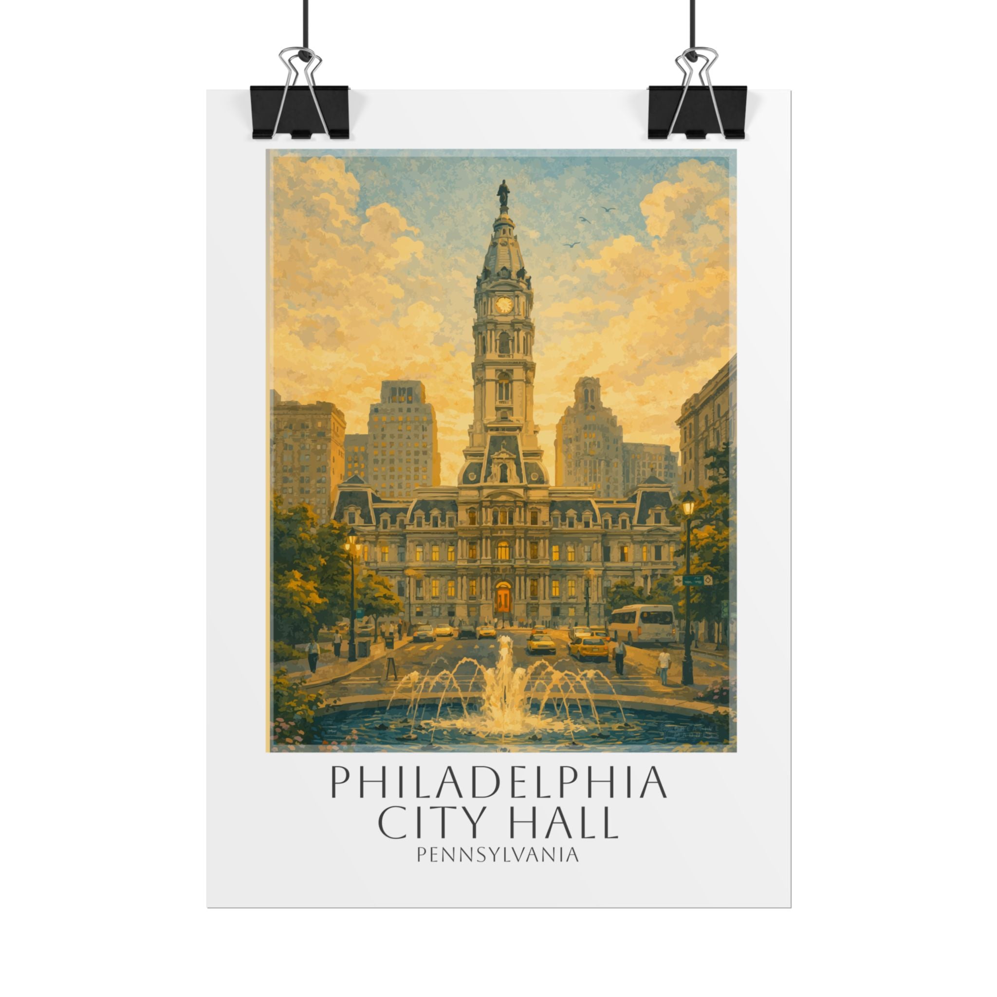Philadelphia City Hall Travel Poster