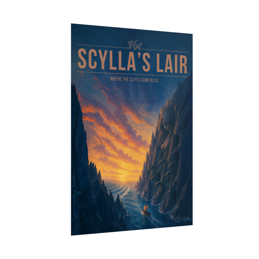 Scyllas Lair Travel Poster