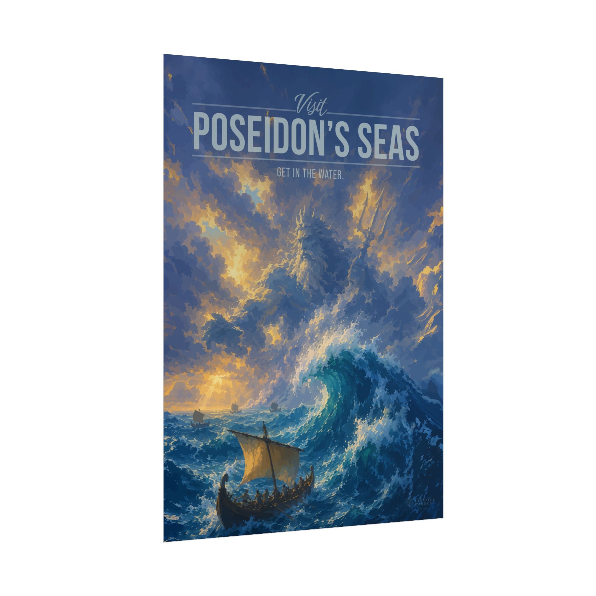 Poseidons Seas Travel Poster