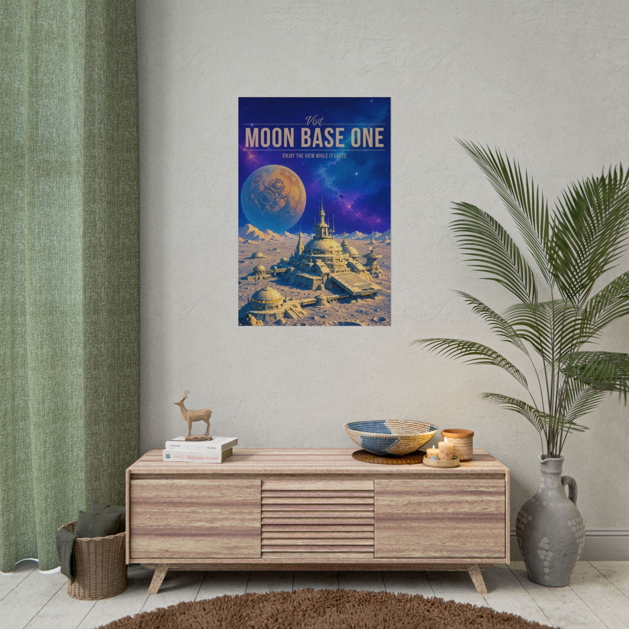 Moon Base One Travel Poster