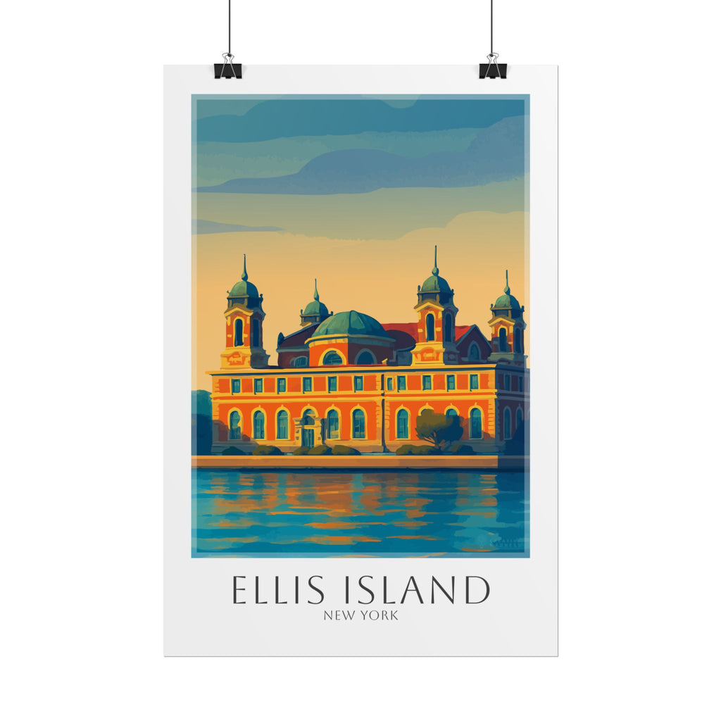 Ellis Island Travel Poster