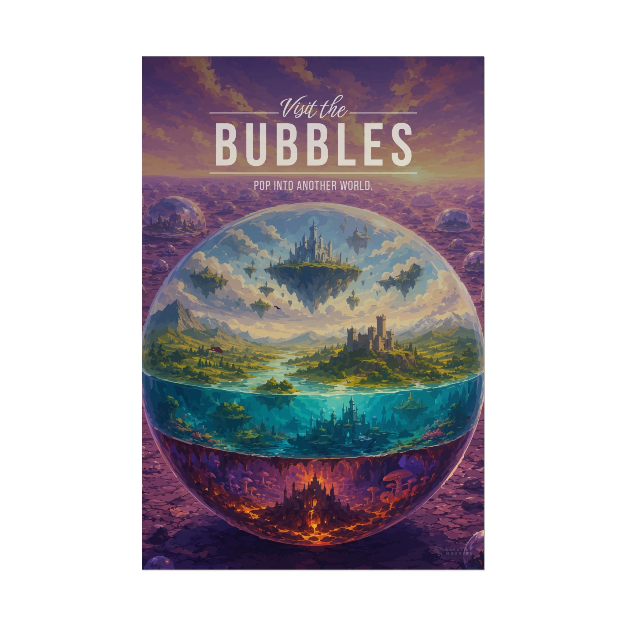 Bubbles Travel Poster