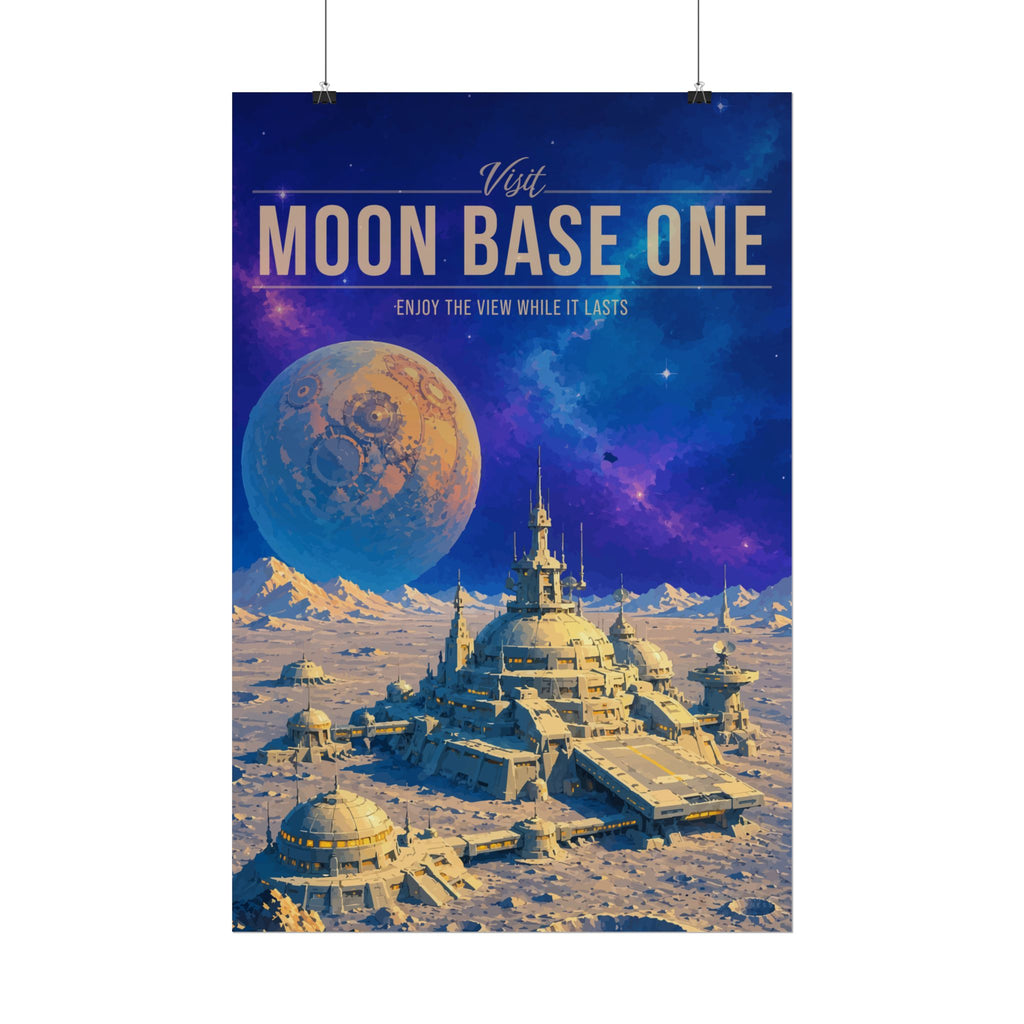 Moon Base One Travel Poster