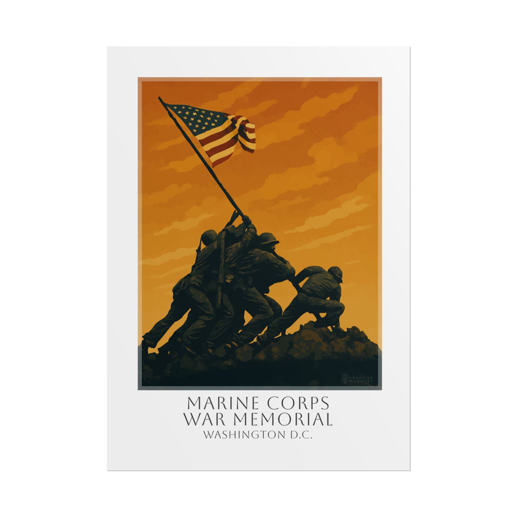 Marine Corps War Memorial Travel Poster