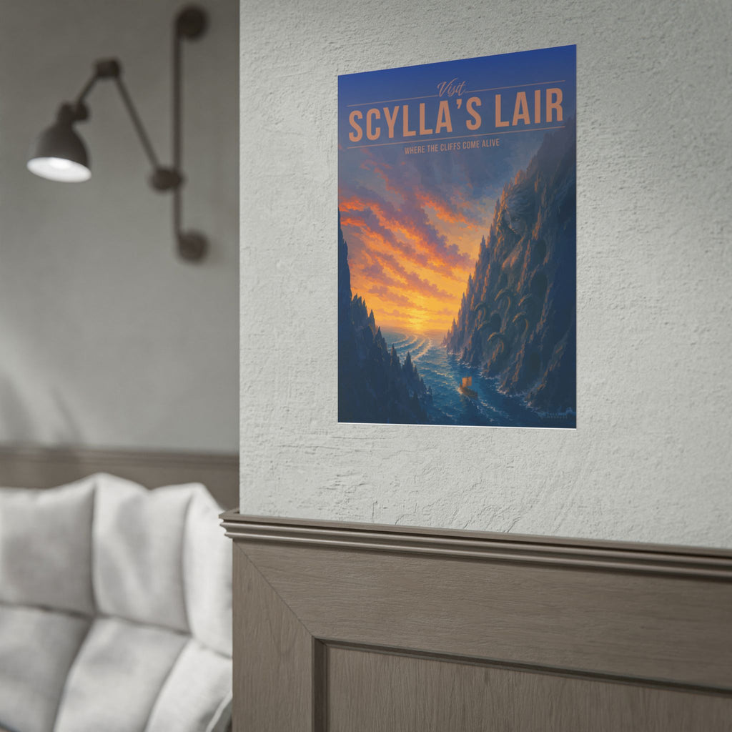 Scyllas Lair Travel Poster