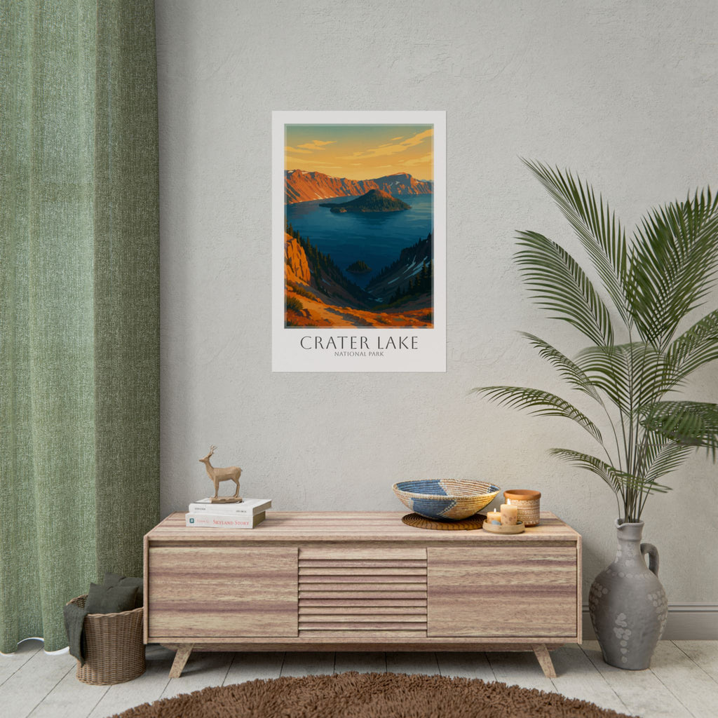 CRATER LAKE * Travel Poster * National Park Wall Art