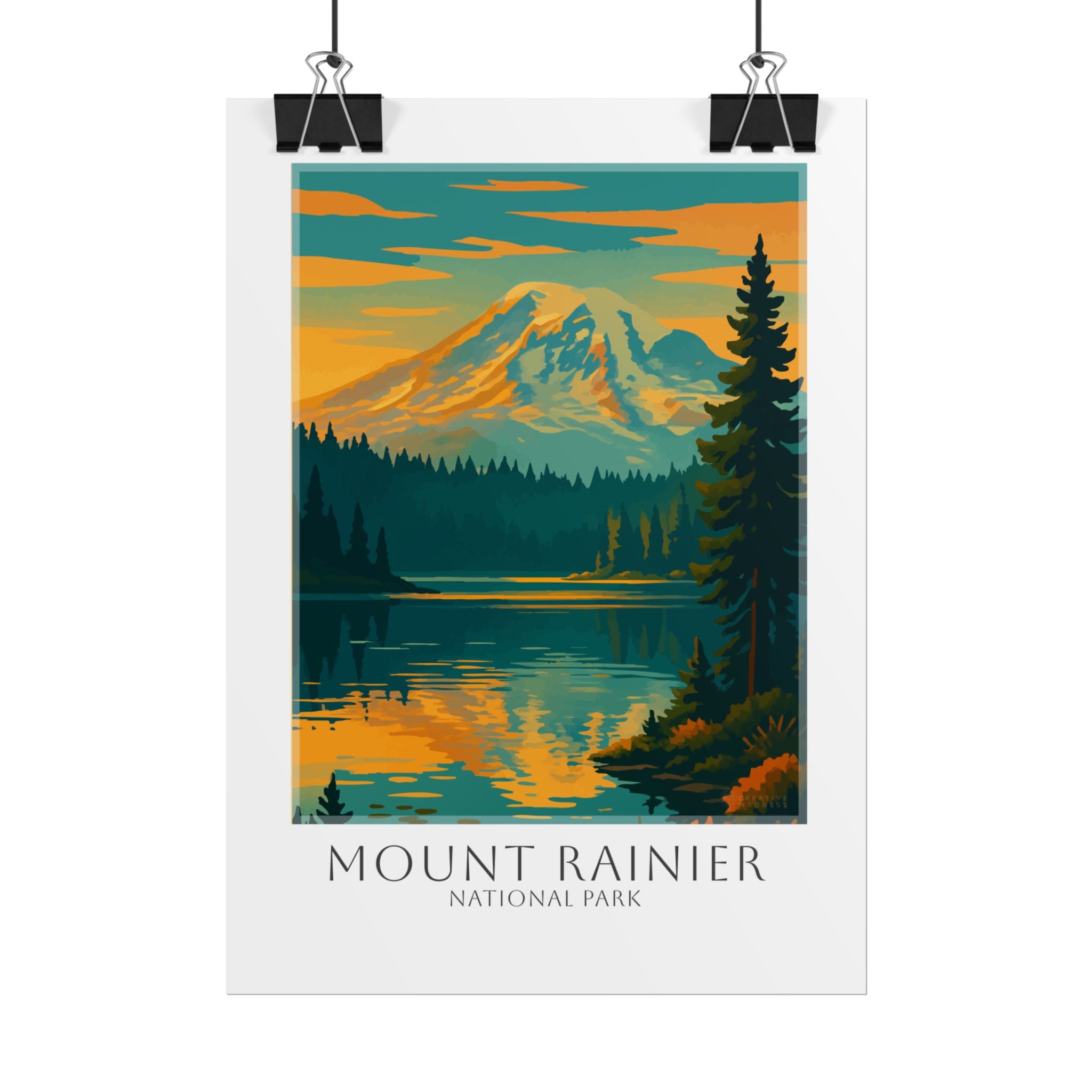 MOUNT RAINIER * Travel Poster * National Park Wall Art