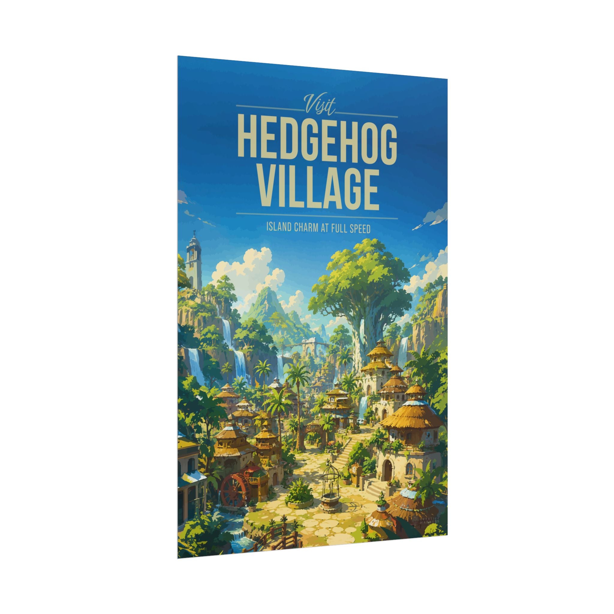 Hedgehog Village Travel Poster