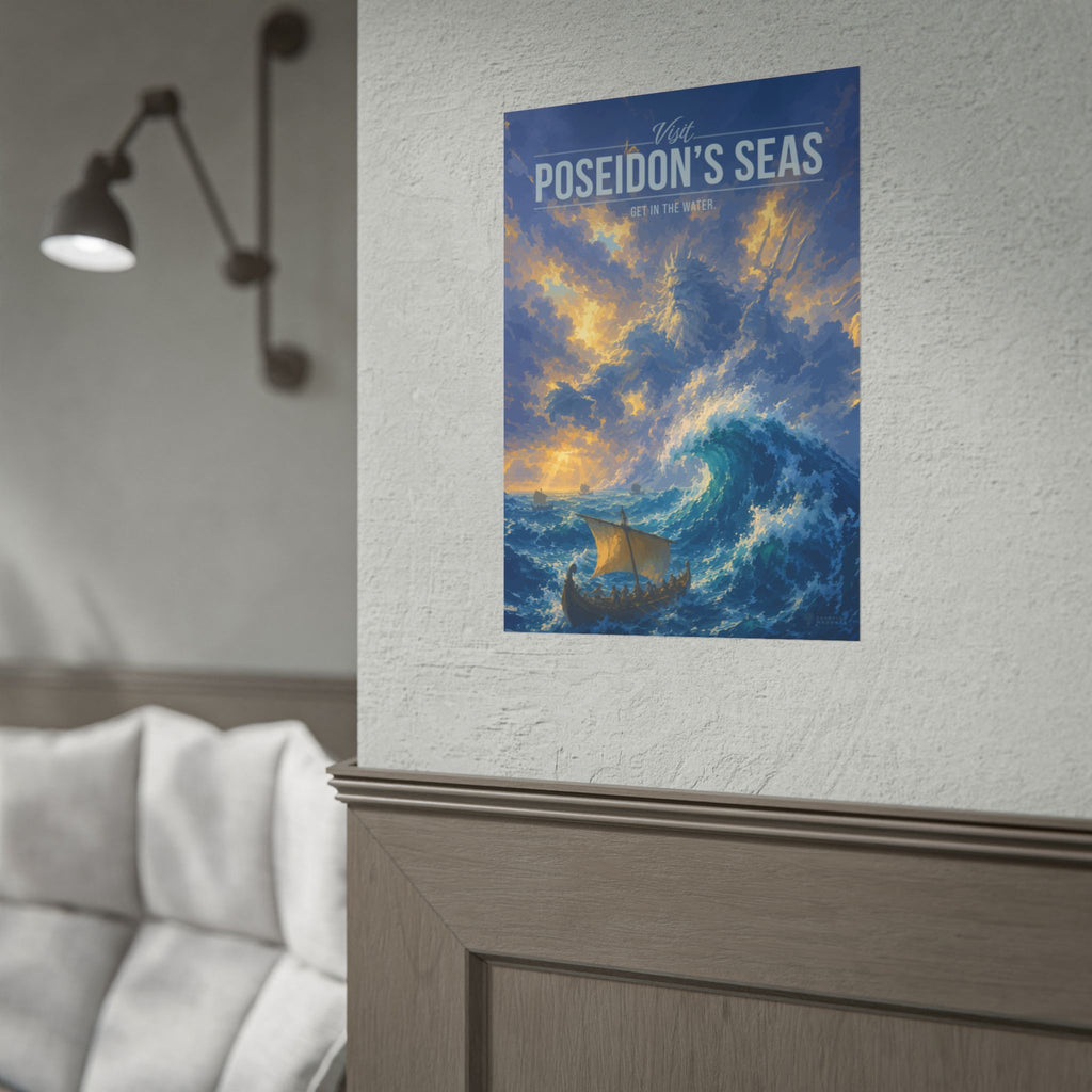 Poseidons Seas Travel Poster