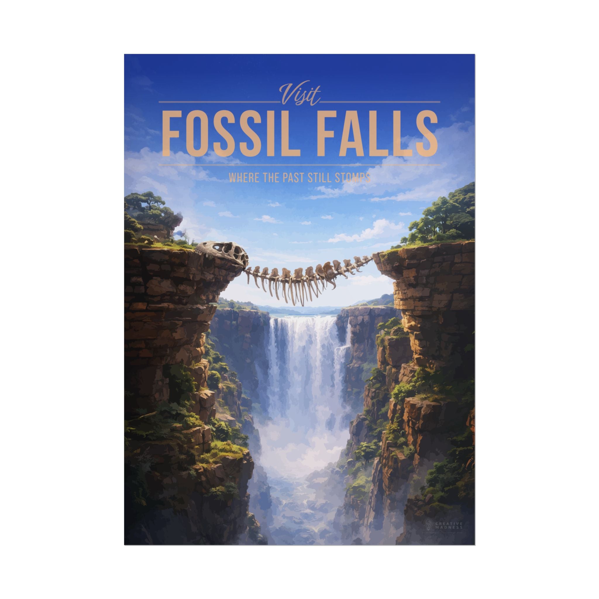 Fossil Falls Travel Poster