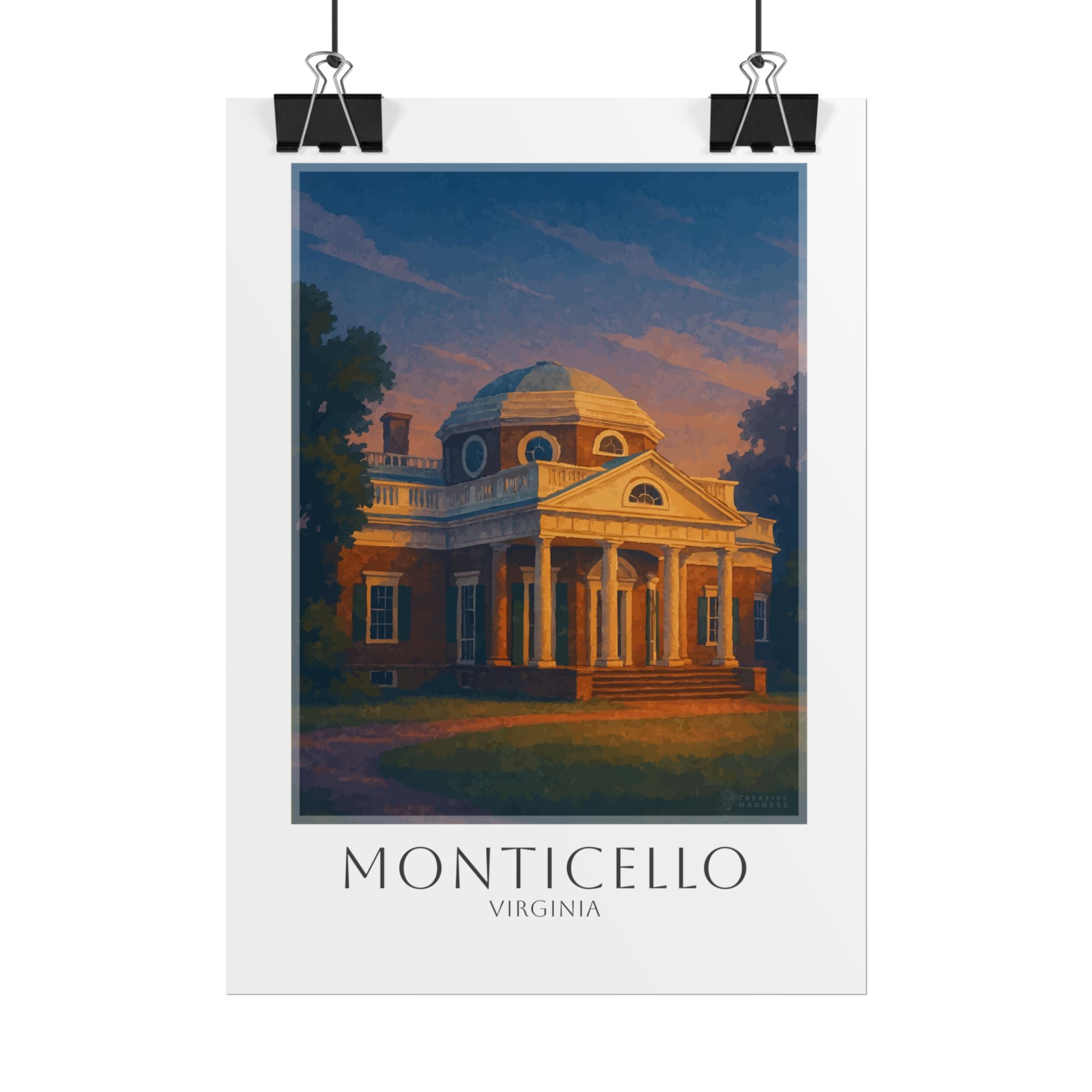 Monticello Travel Poster