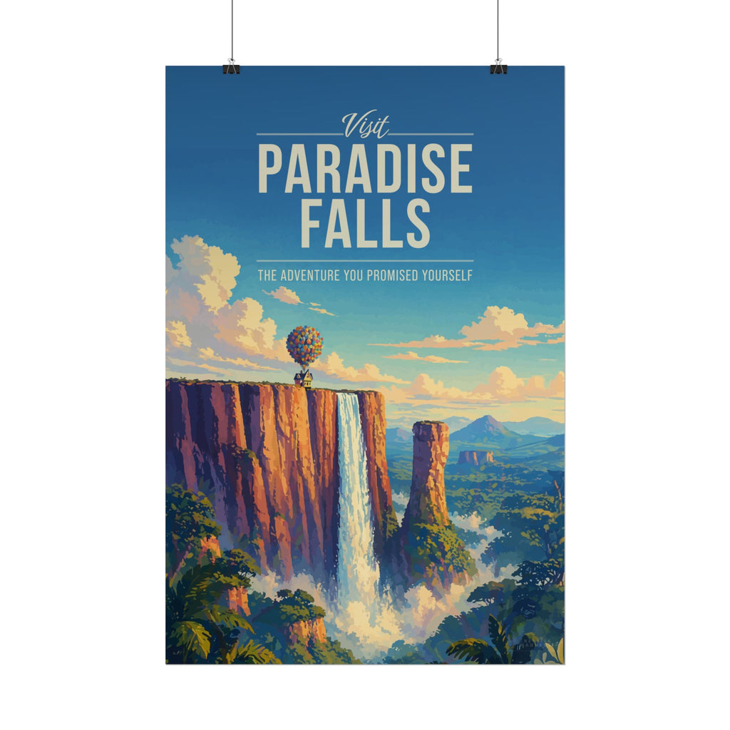 Paradise Falls Travel Poster