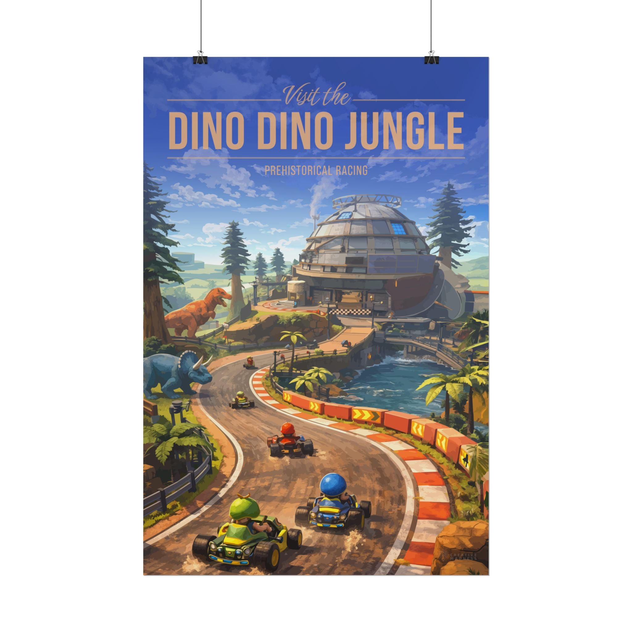 Dino Dino Jungle Travel Poster
