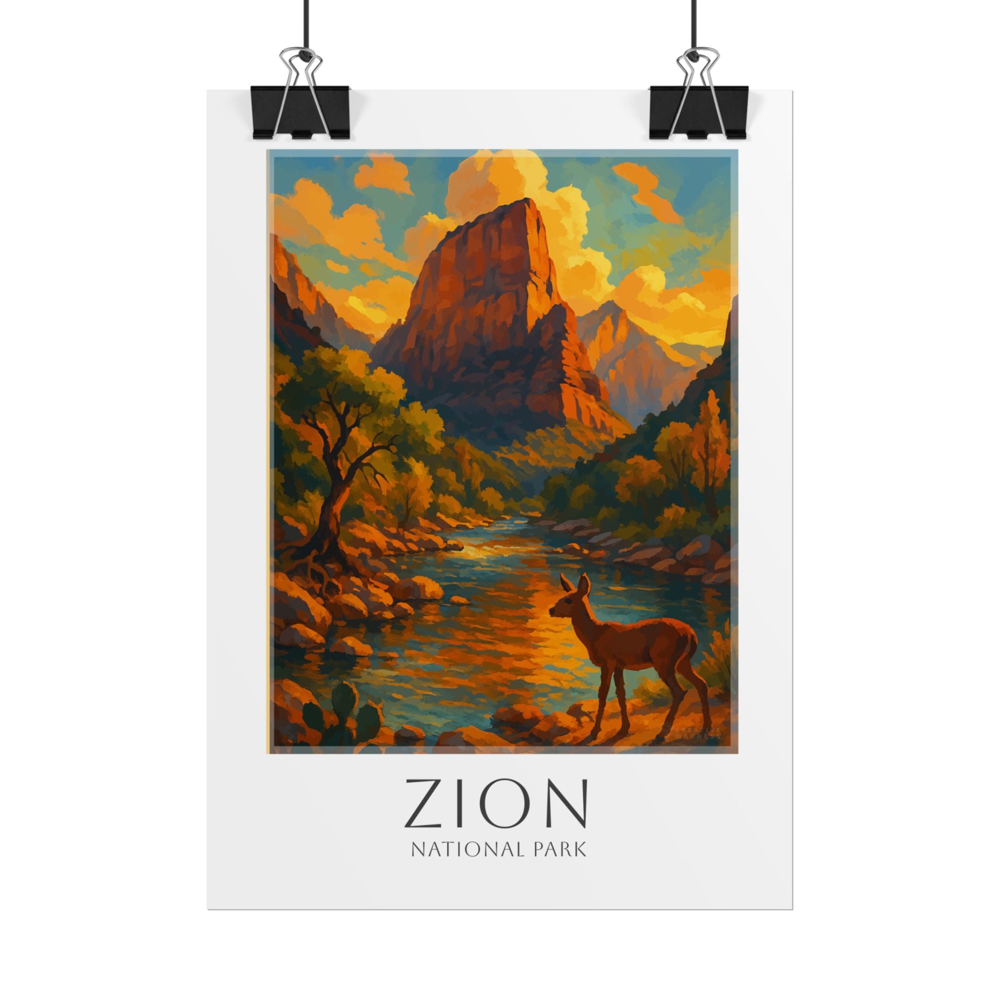 ZION  * Travel Poster * National Park Wall Art