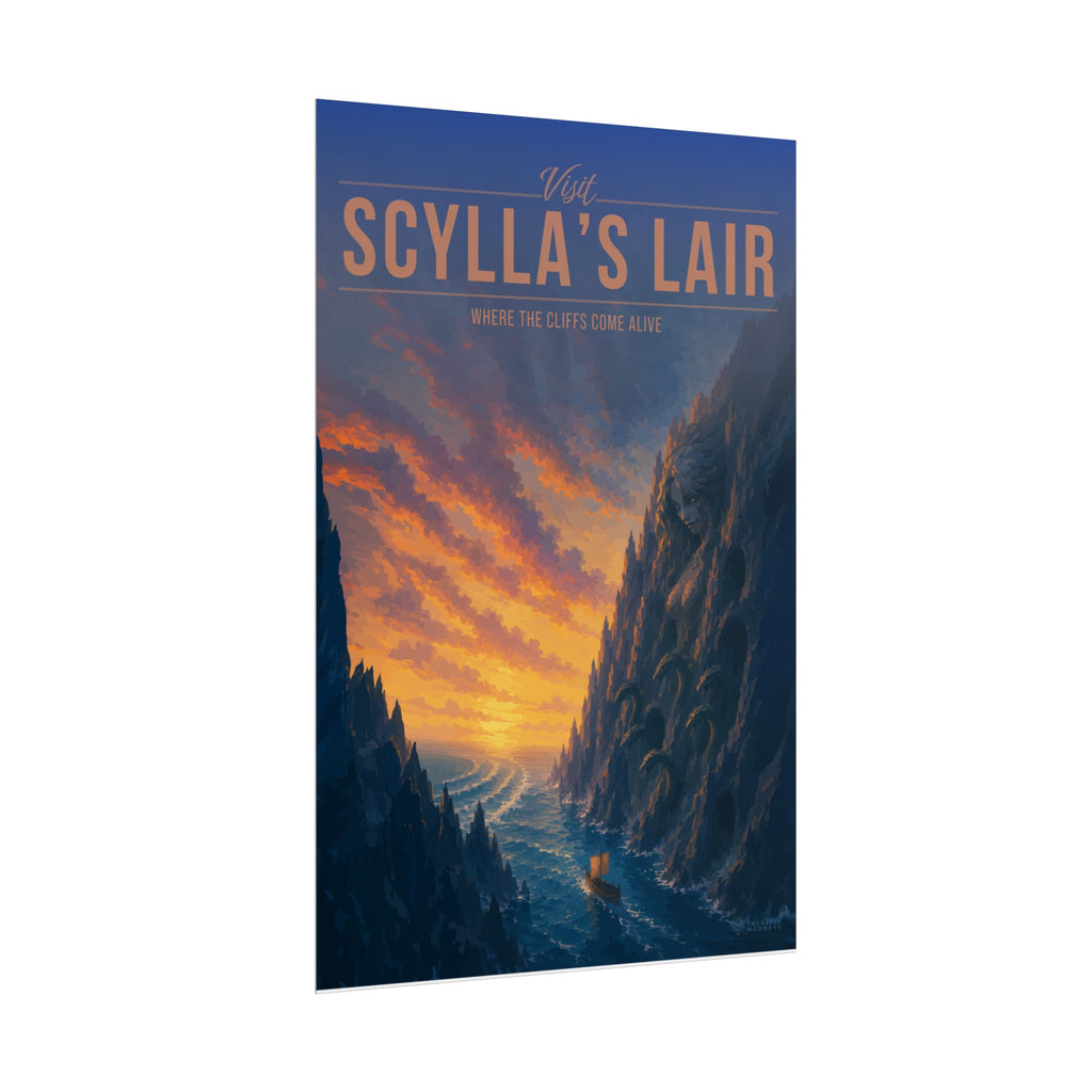 Scyllas Lair Travel Poster
