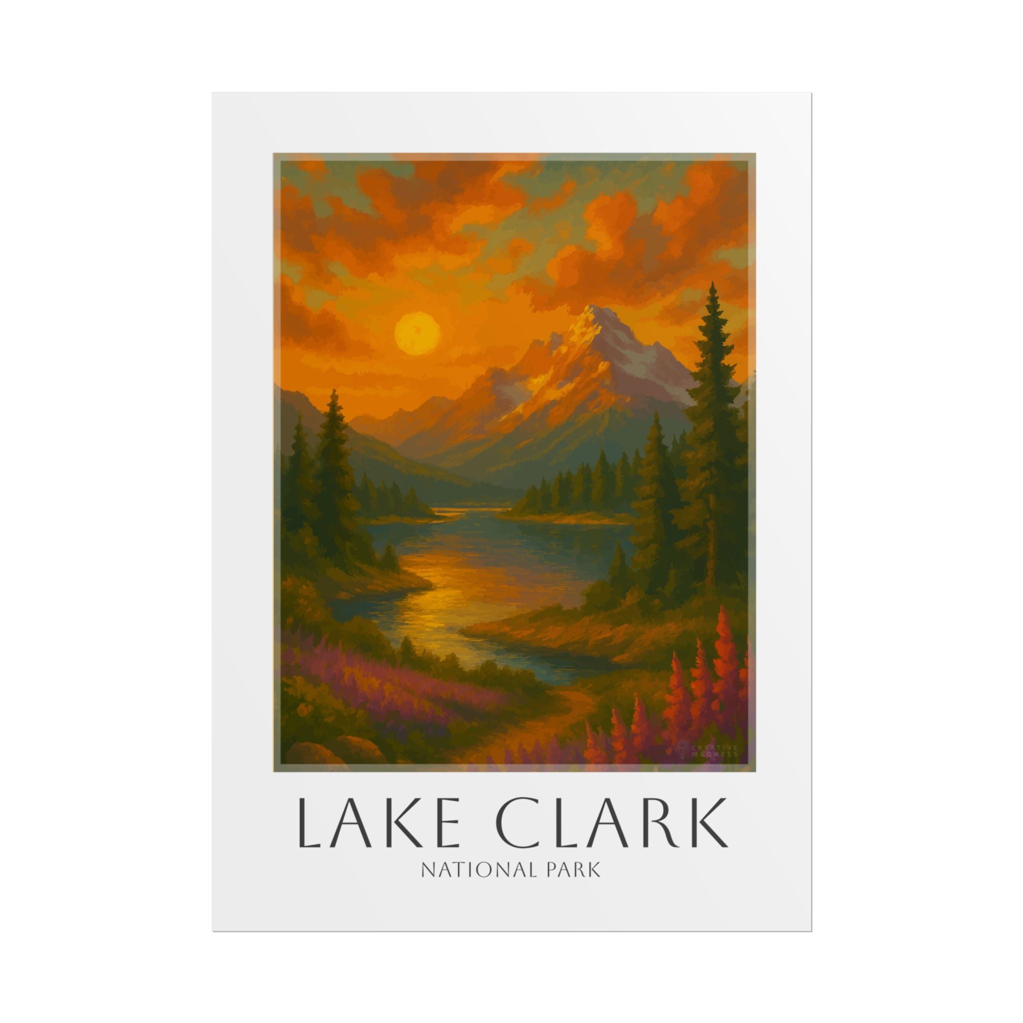LAKE CLARK * Travel Poster * National Park Wall Art