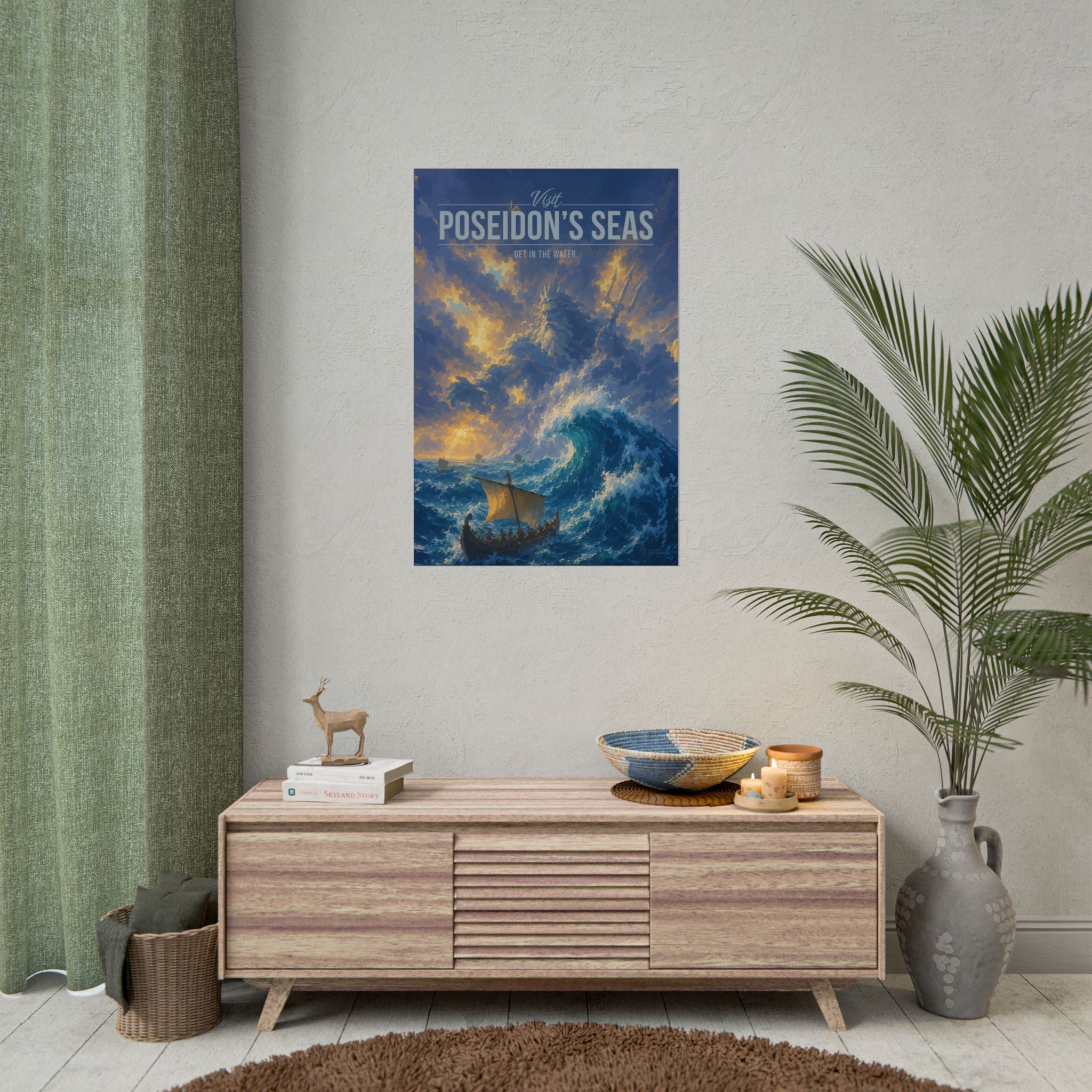 Poseidons Seas Travel Poster