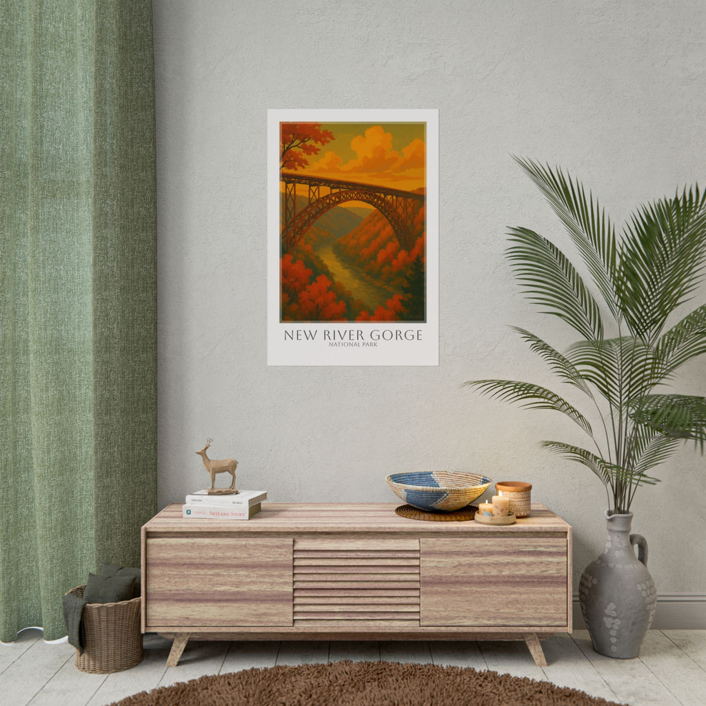 NEW RIVER GORGE  * Travel Poster * National Park Wall Art
