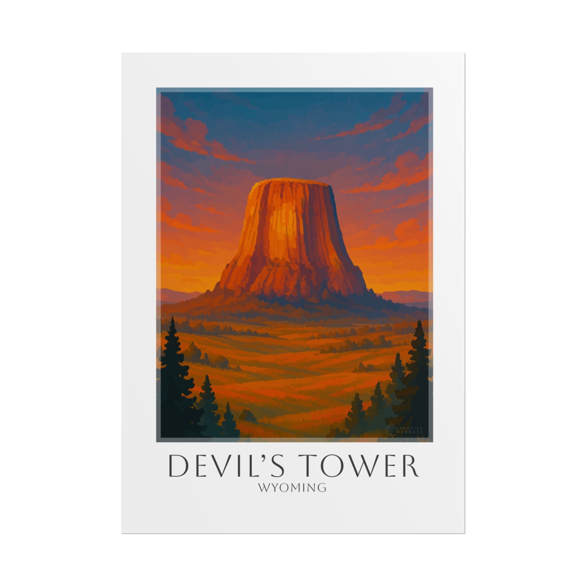 Devils Tower Travel Poster