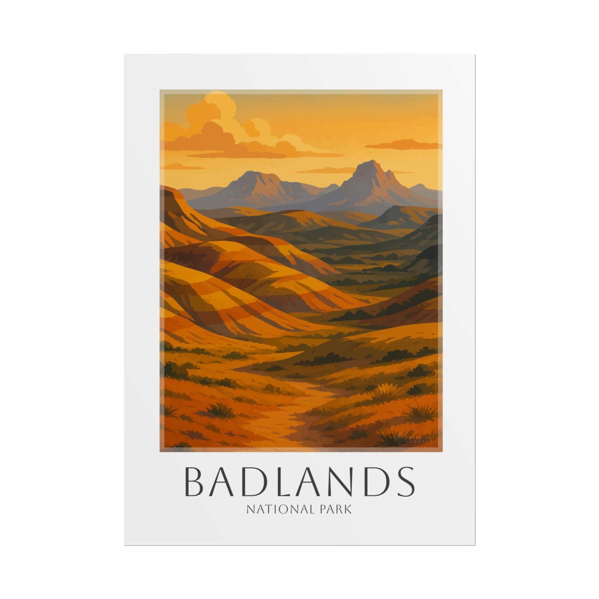 BADLANDS * Travel Poster * National Park Wall Art