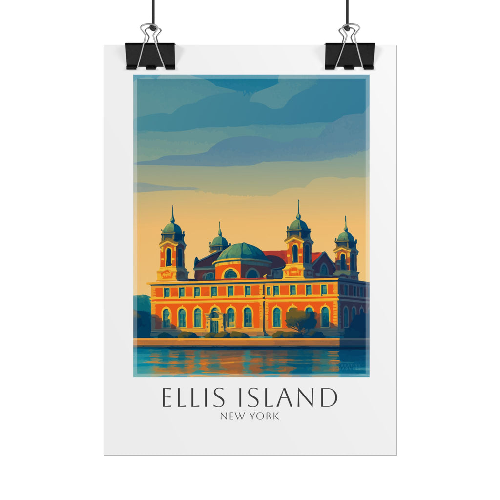 Ellis Island Travel Poster