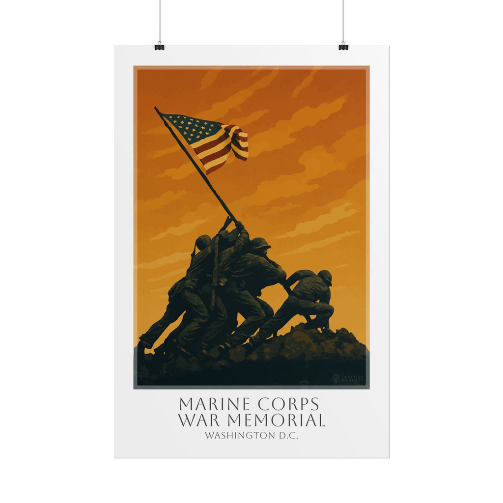 Marine Corps War Memorial Travel Poster