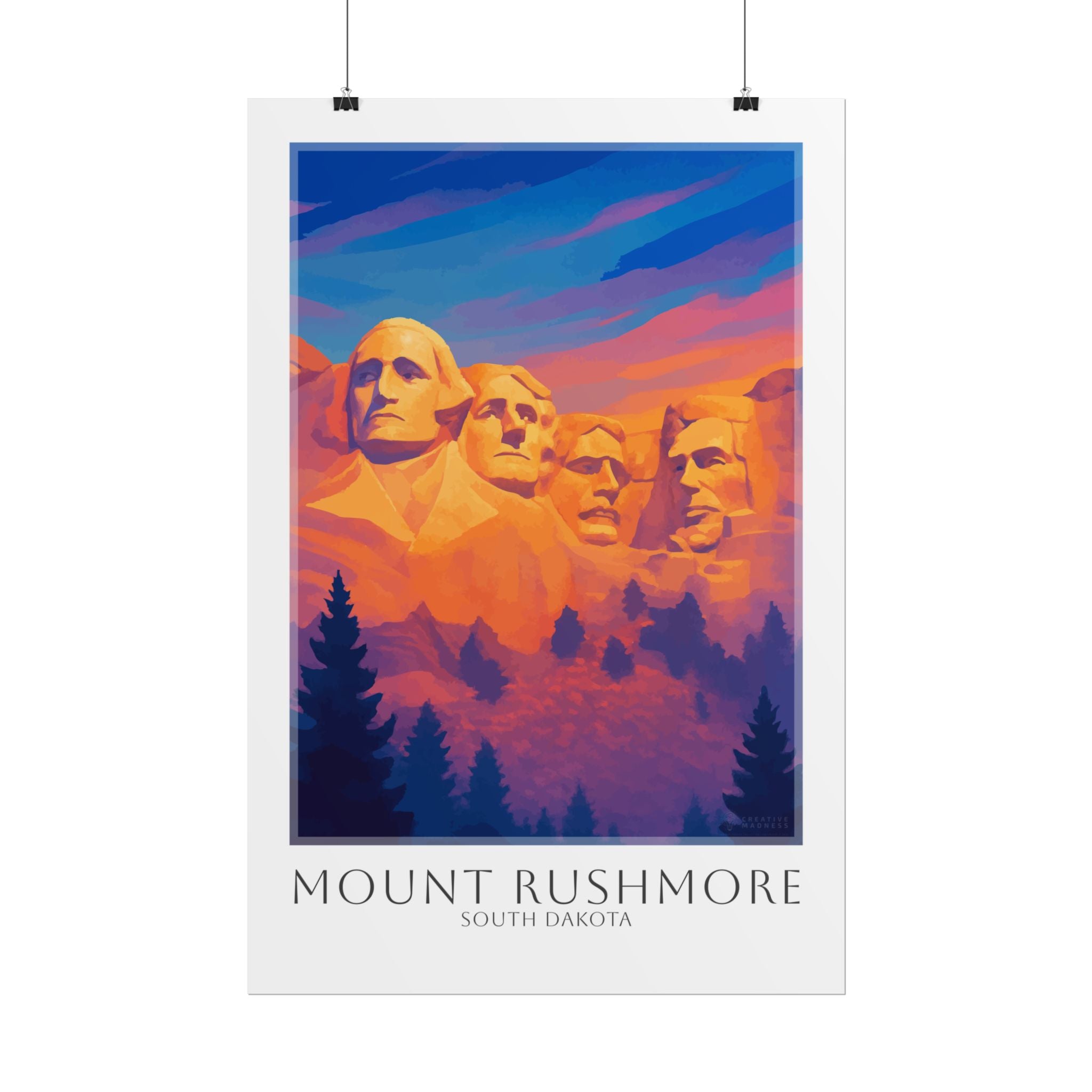 Mount Rushmore Travel Poster