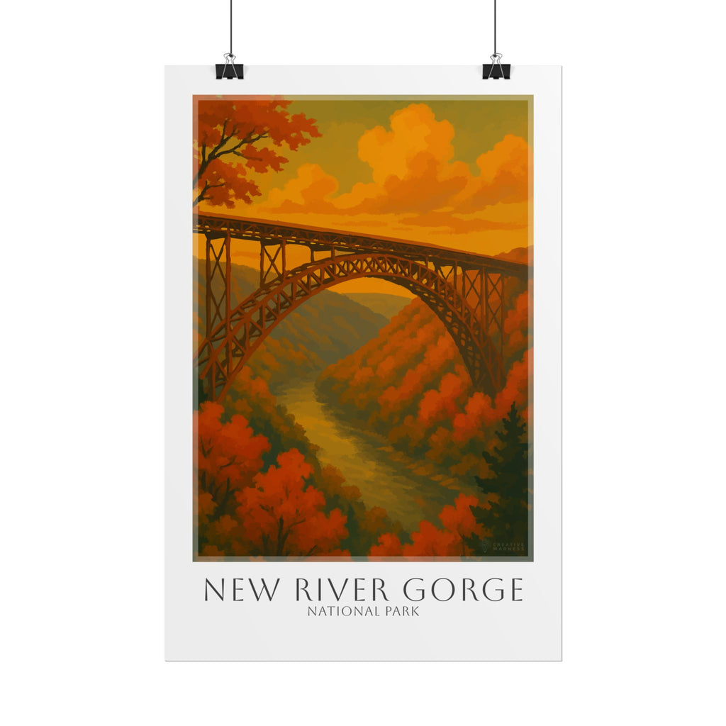 NEW RIVER GORGE  * Travel Poster * National Park Wall Art