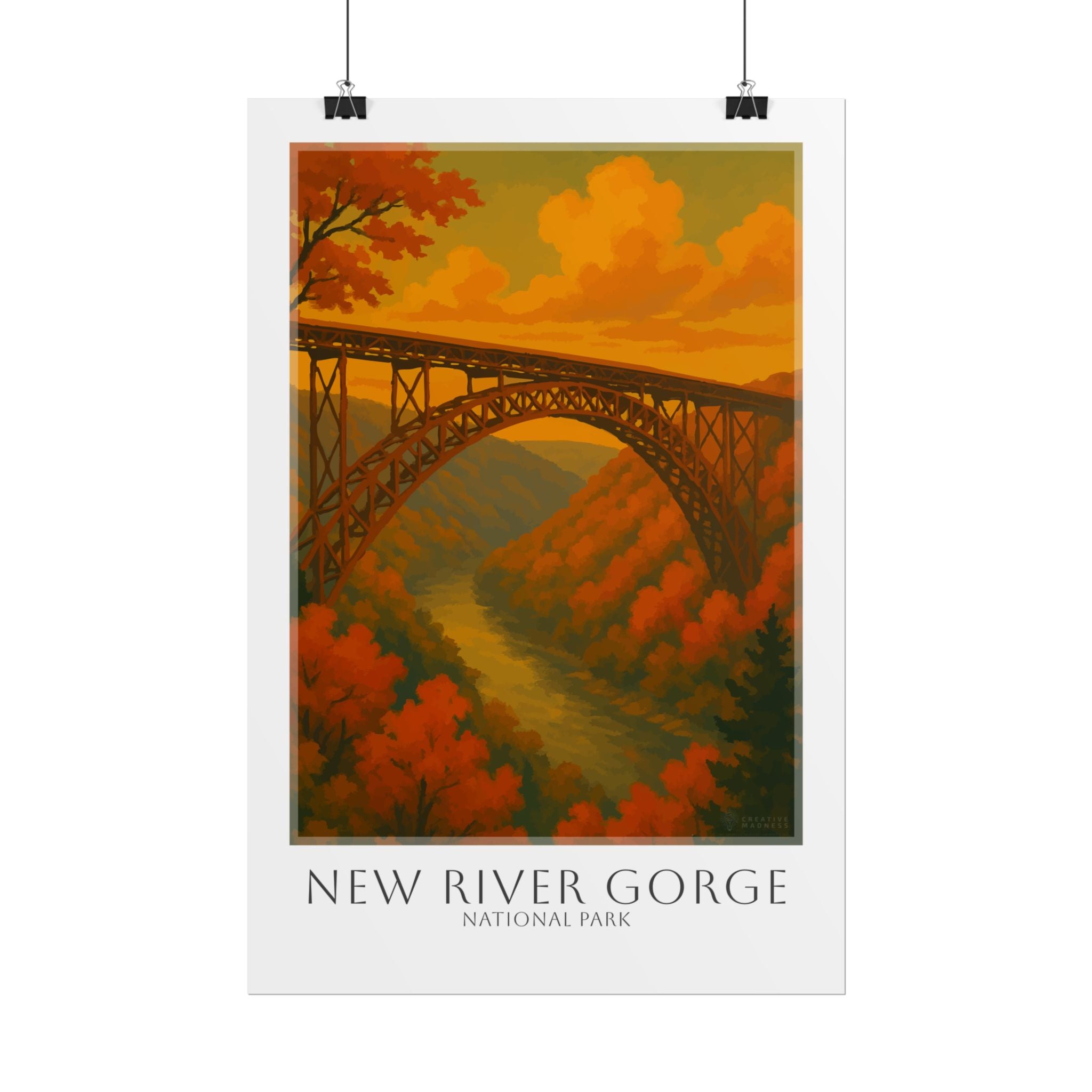 NEW RIVER GORGE  * Travel Poster * National Park Wall Art