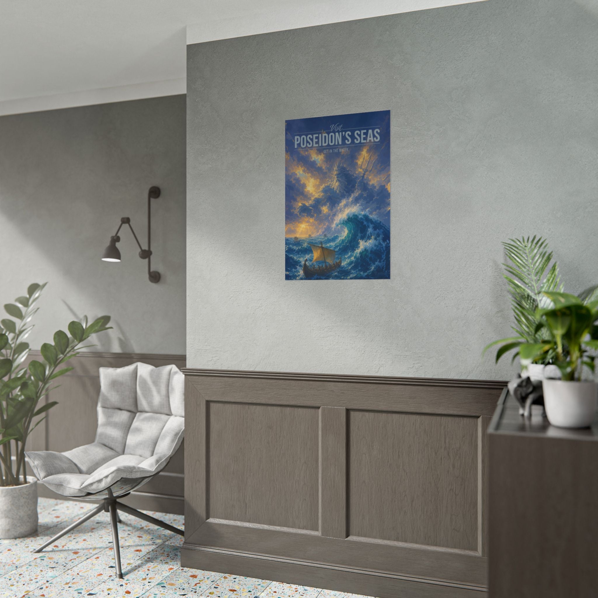 Poseidons Seas Travel Poster