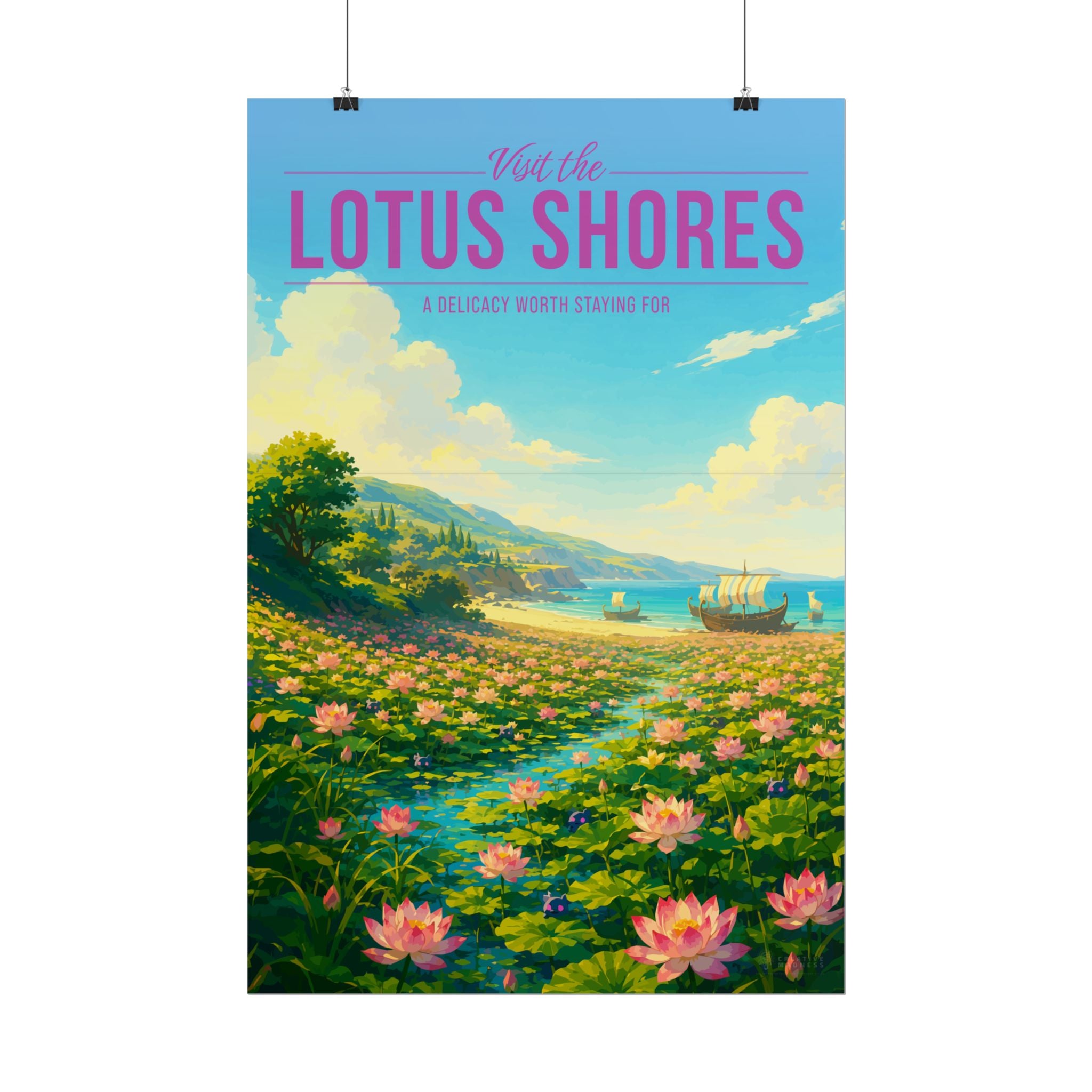 Lotus Shores Travel Poster