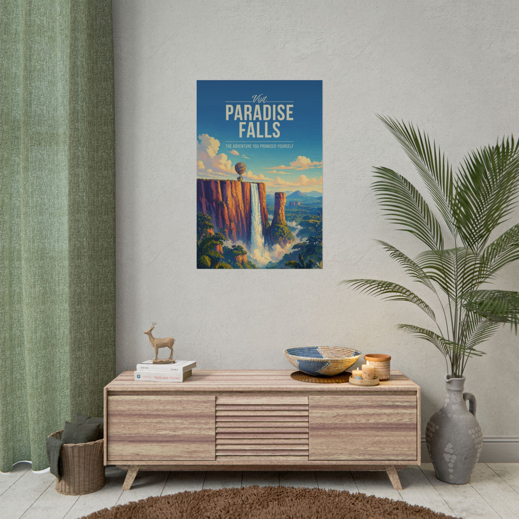 Paradise Falls Travel Poster