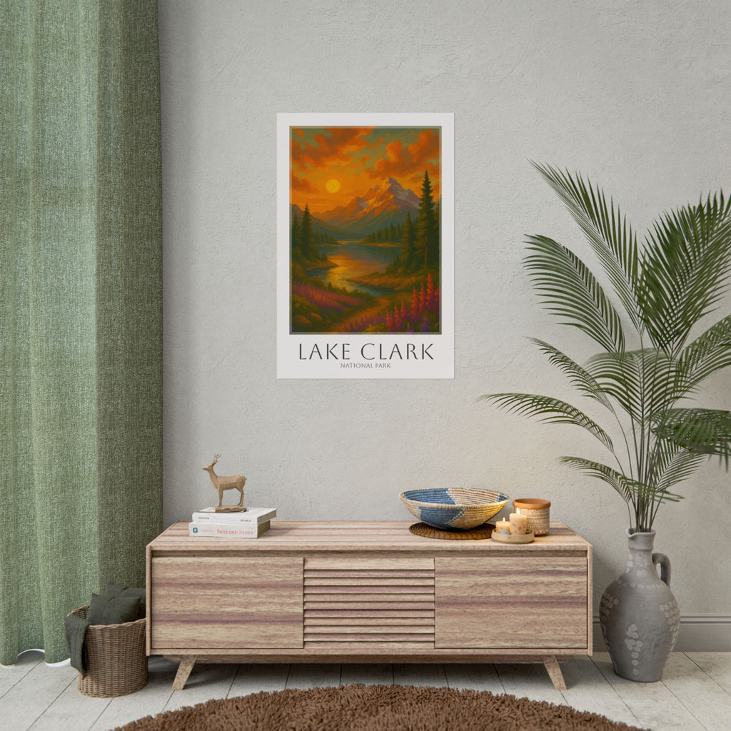 LAKE CLARK * Travel Poster * National Park Wall Art