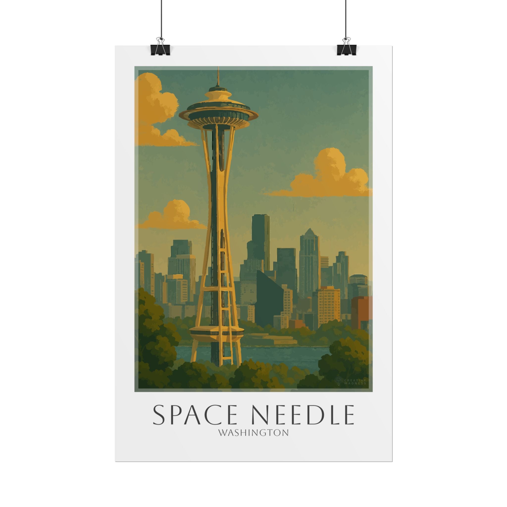 Space Needle Travel Poster