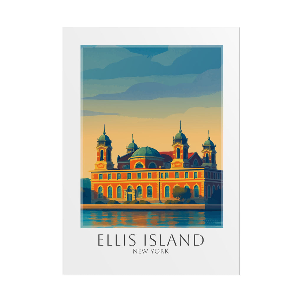 Ellis Island Travel Poster
