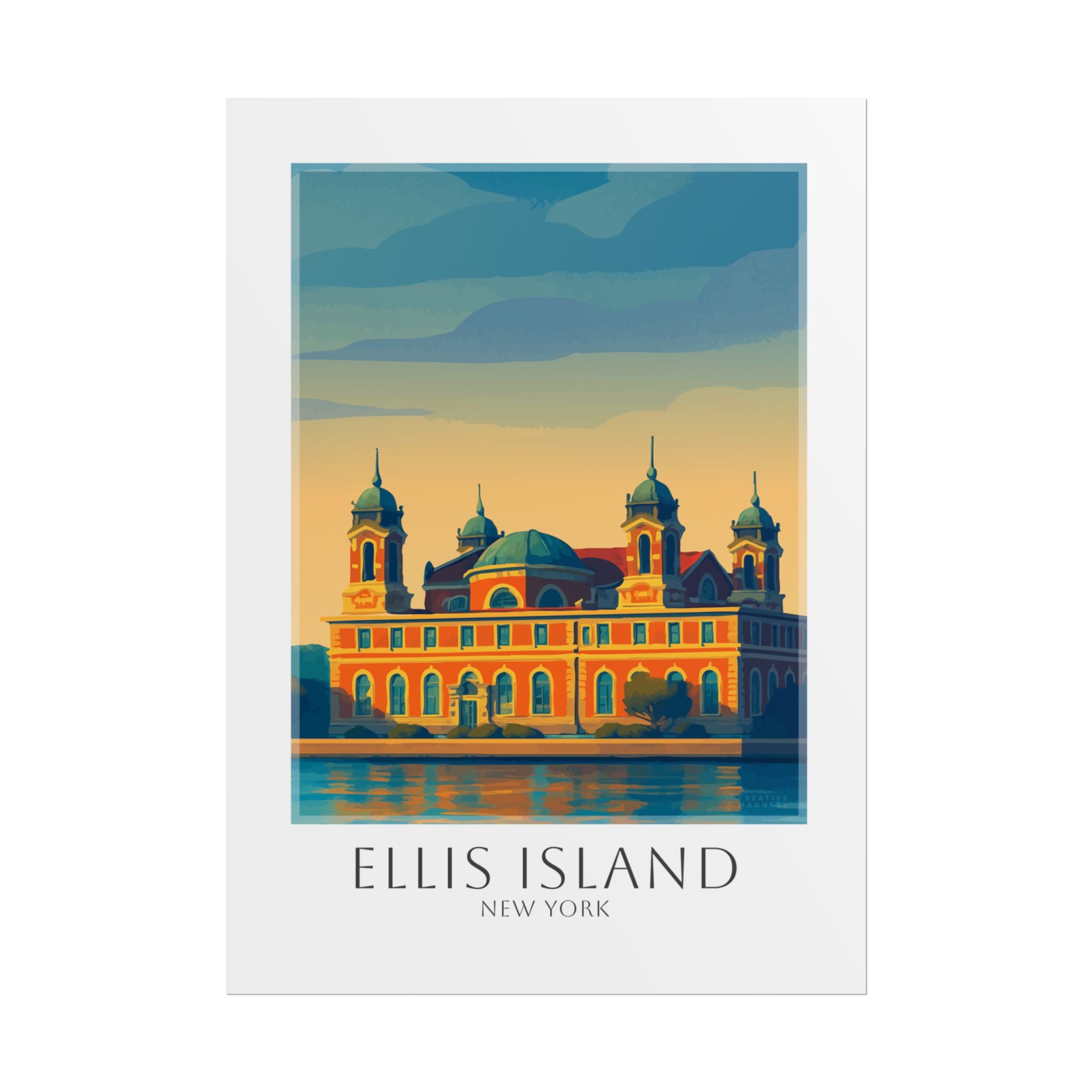 Ellis Island Travel Poster