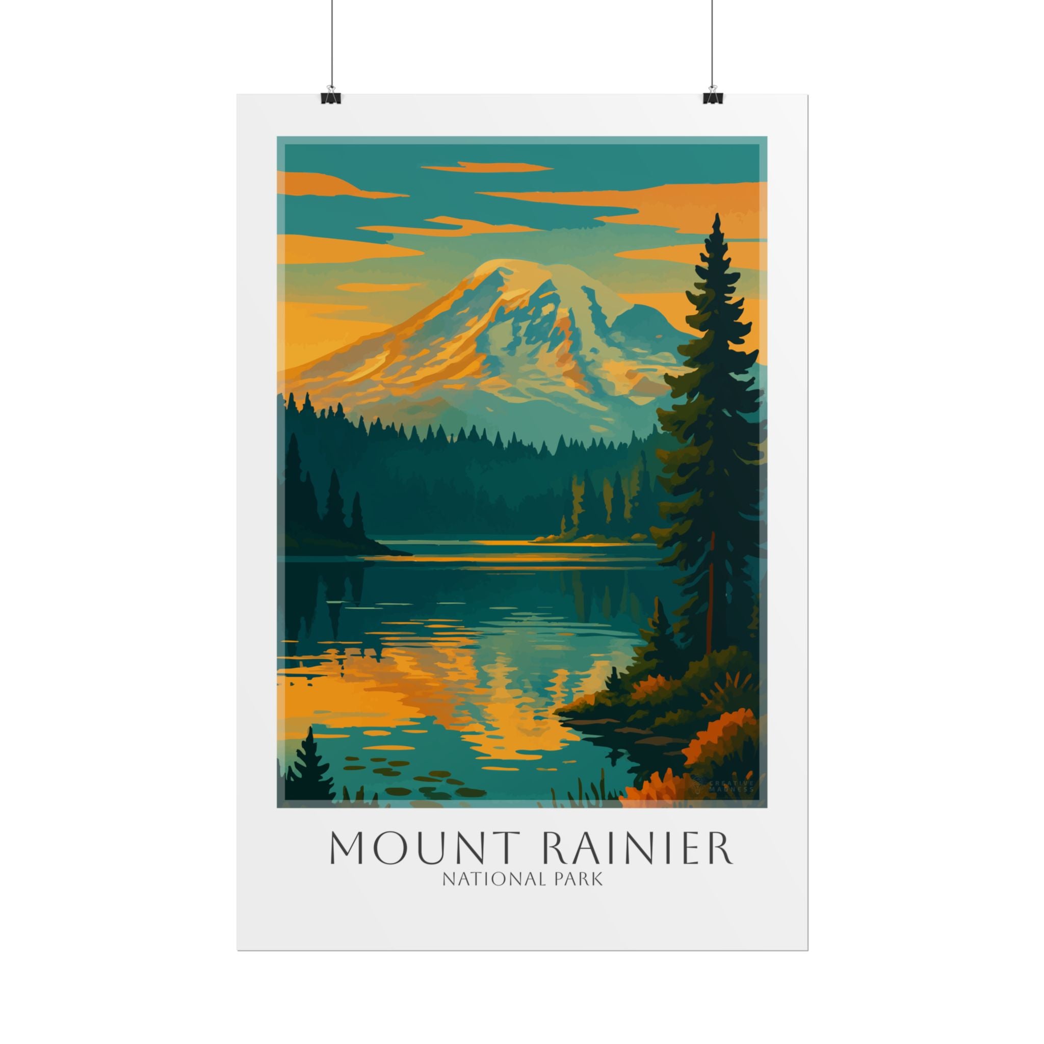 MOUNT RAINIER * Travel Poster * National Park Wall Art