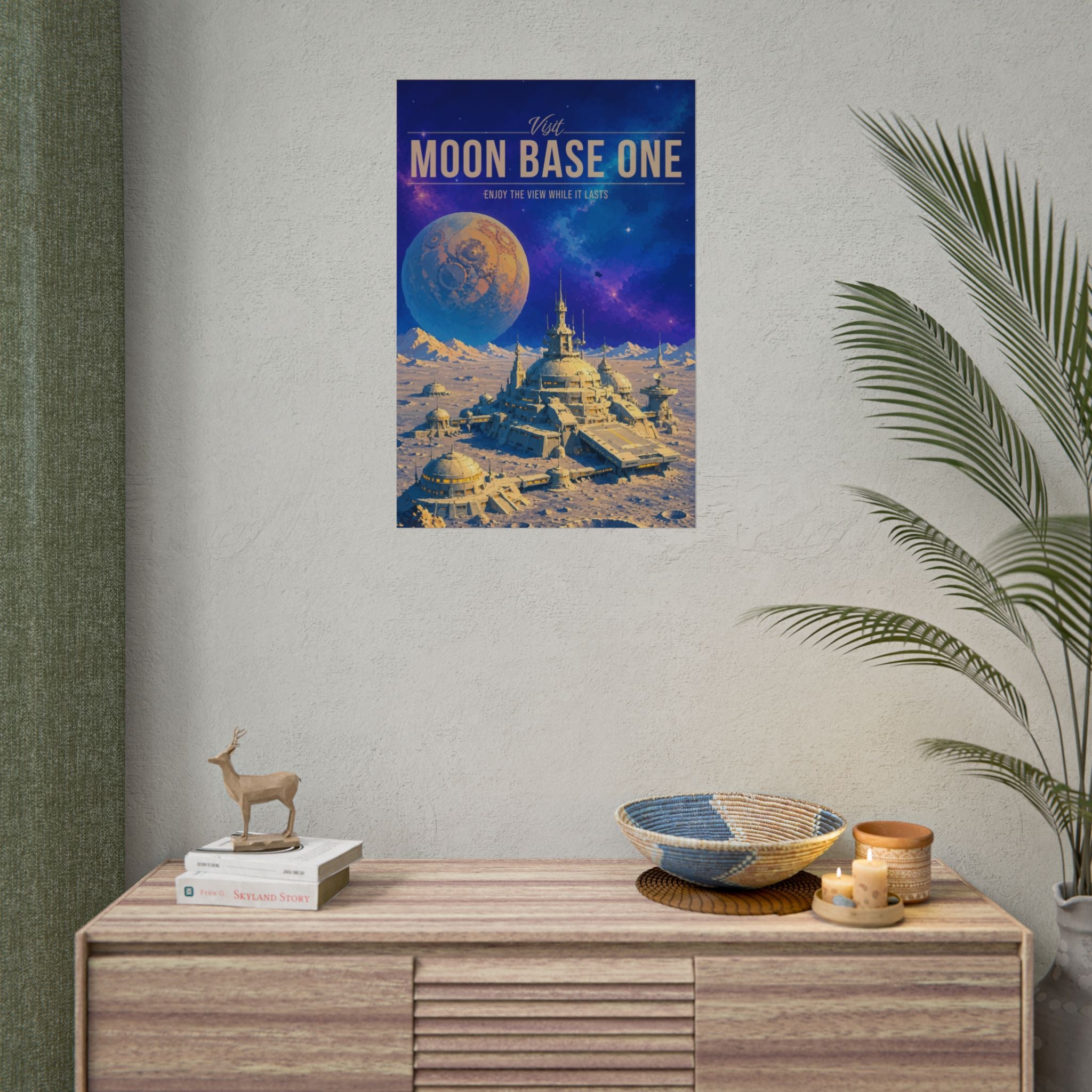 Moon Base One Travel Poster