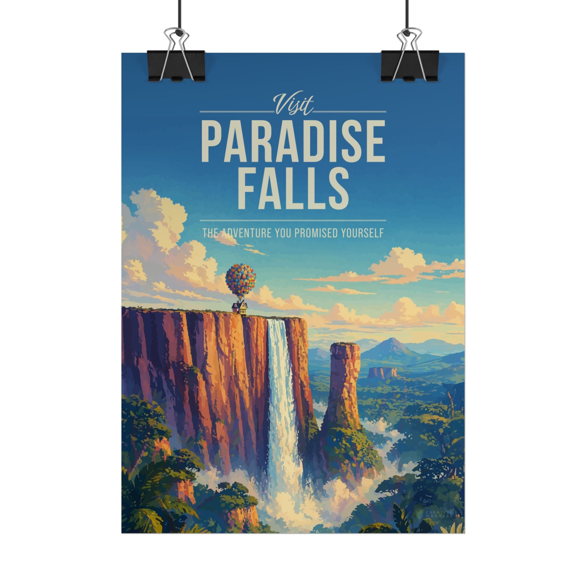 Paradise Falls Travel Poster