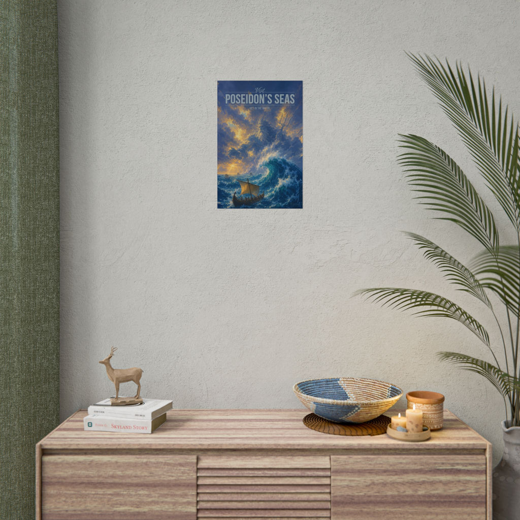 Poseidons Seas Travel Poster