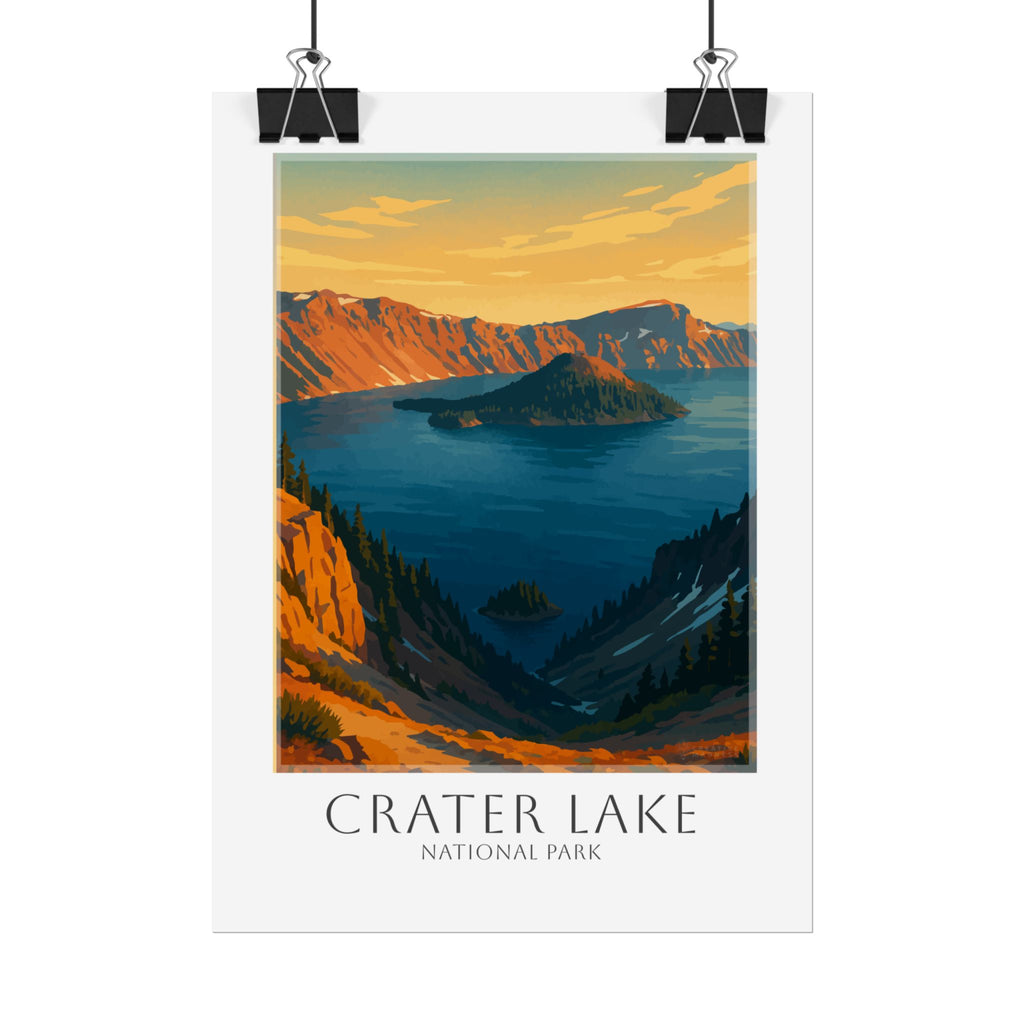 CRATER LAKE * Travel Poster * National Park Wall Art