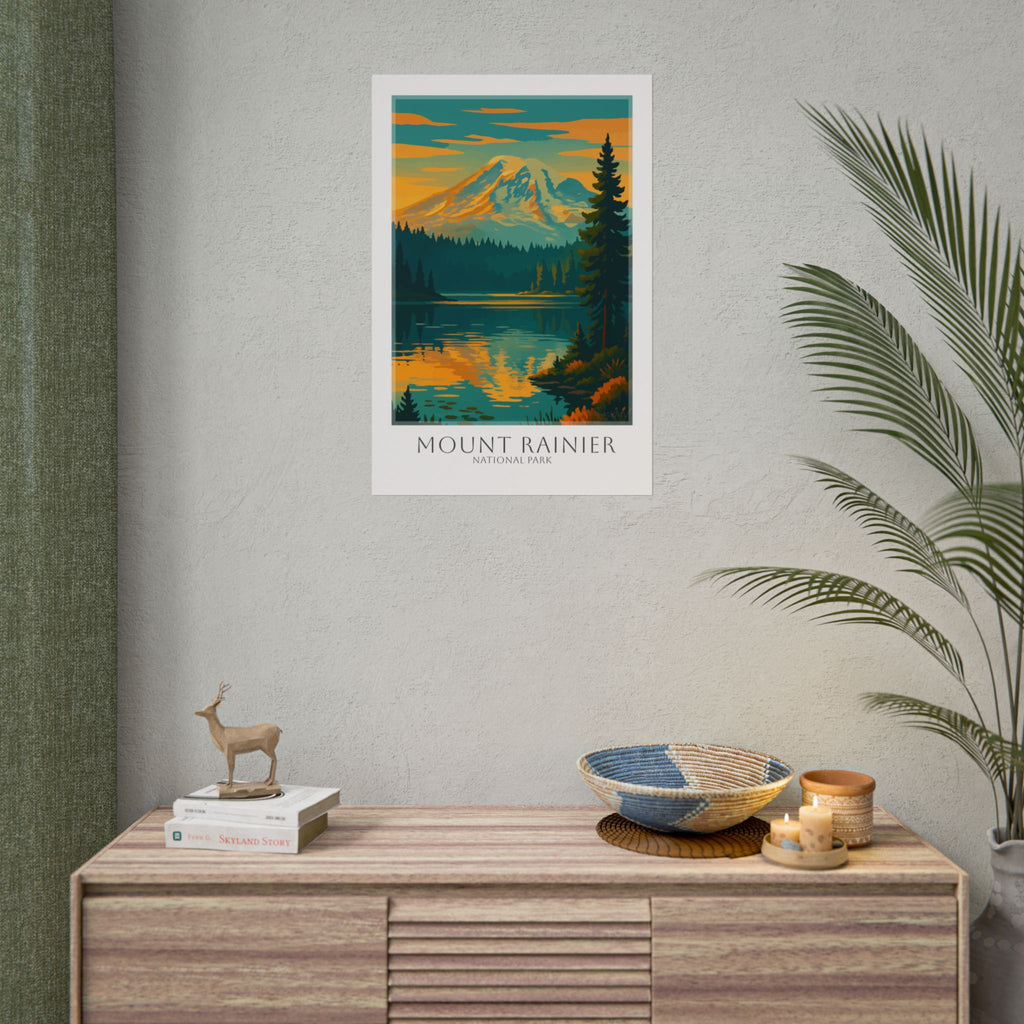 MOUNT RAINIER * Travel Poster * National Park Wall Art