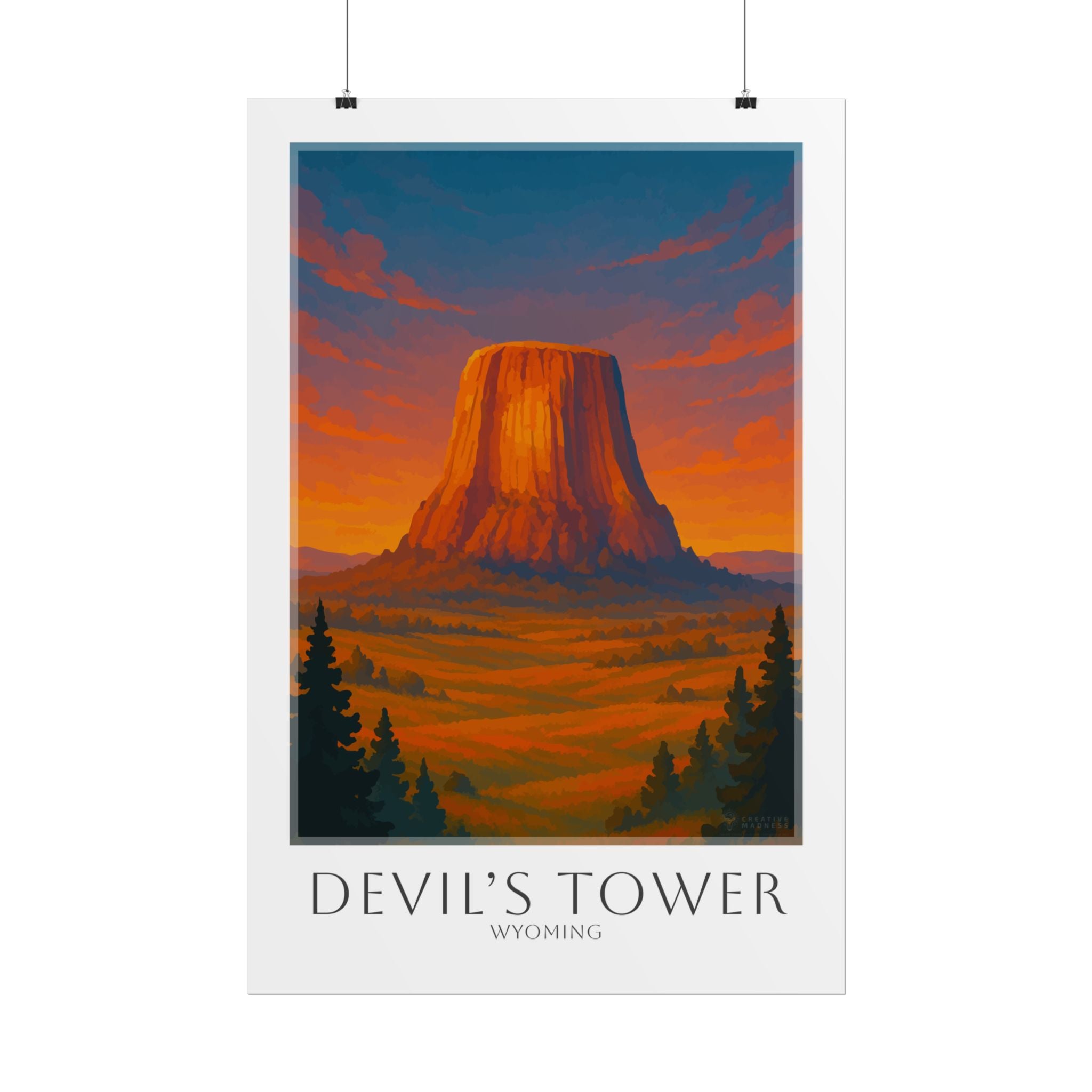 Devils Tower Travel Poster
