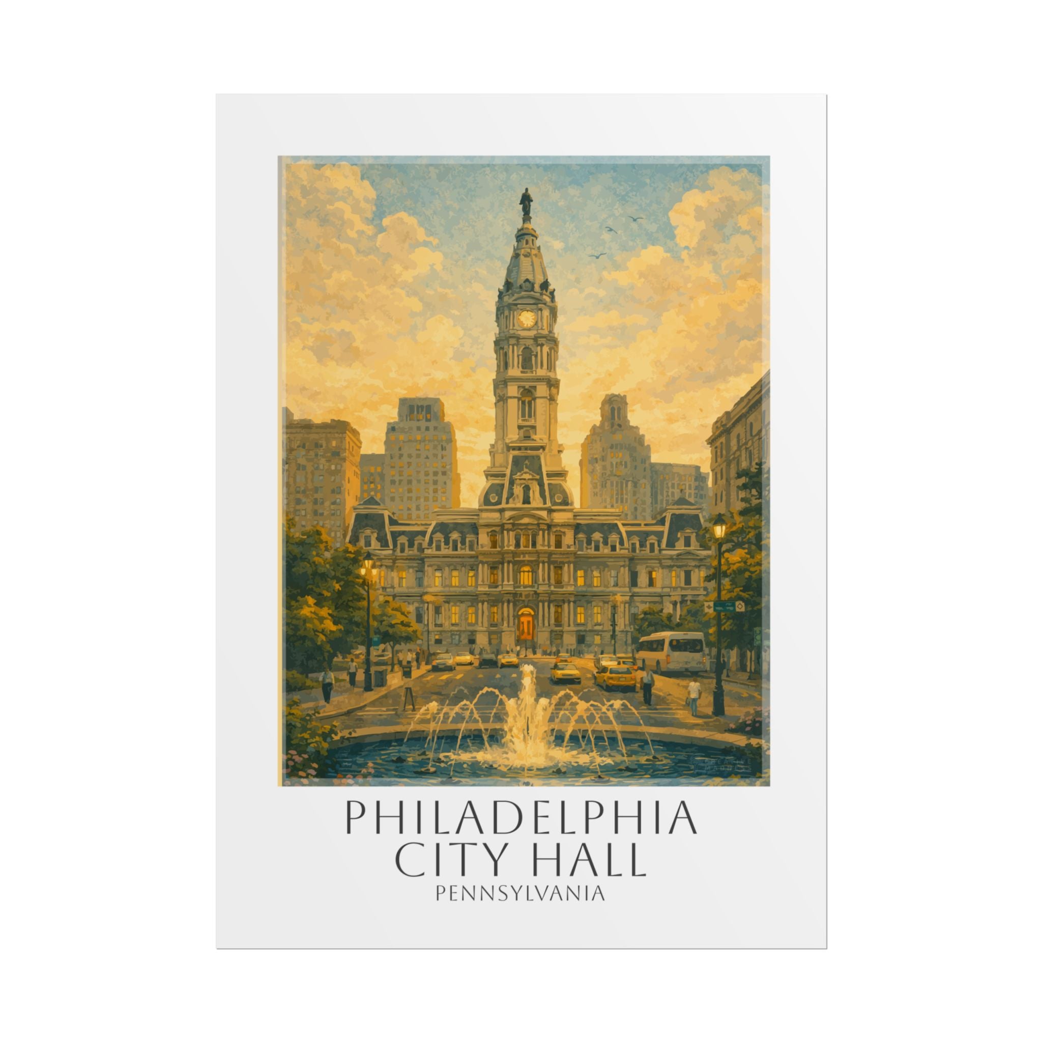 Philadelphia City Hall Travel Poster
