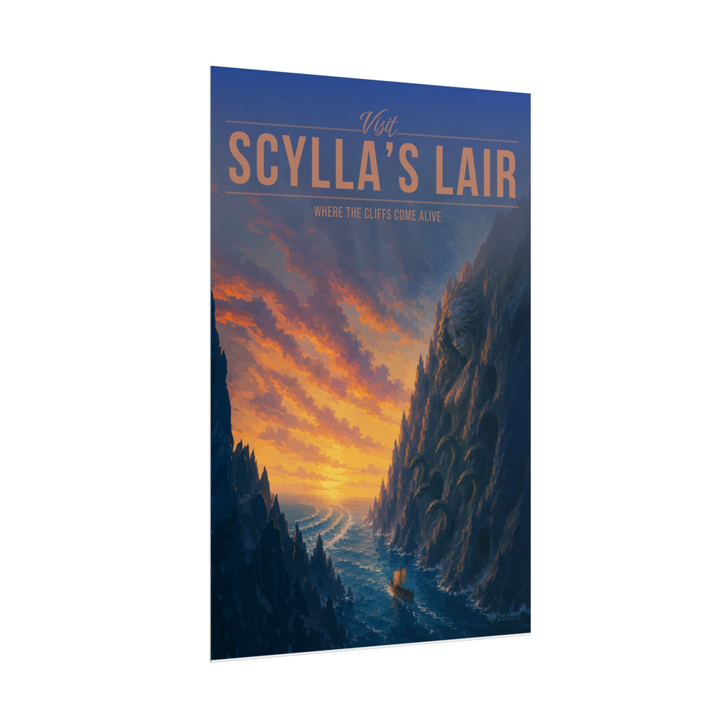Scyllas Lair Travel Poster