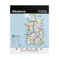 WESTEROS * Fantasy Metro Map Poster * Scenic Travel-Style Wall Art